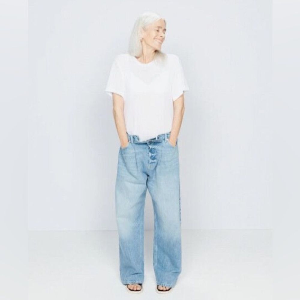 RAEY pleated fold jeans